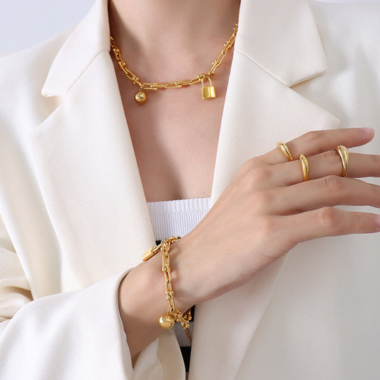 Golden Lock Bracelet/Necklace